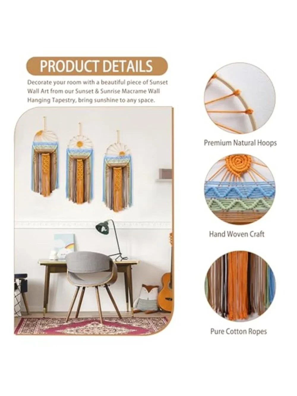 Sunset Wall Art Dream Catcher - Macrame Wall Hanging Large Dreamcatchers